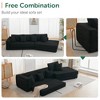 133" Lamb Velvet Folding Convertible 2-in-1 3-Seater L-Shaped Sectional Sofas Convertible & Foldable Design with Throw Pillows - 2 of 4