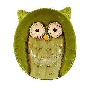 11.0 Inch Crimson Hollow Owl Bowls 2 Pc Set Candy Treat Decorative Serving Bowls - 1 of 3