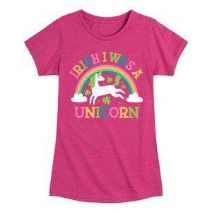 Girls' - Instant Message - St. Patrick's Day Irish I Was A Unicorn Fitted Short Sleeve Graphic T-Shirt - 1 of 4