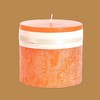 Northlight Unscented and Smokeless Pillar Candle - 3.25" - Tangerine Orange - 2 of 3