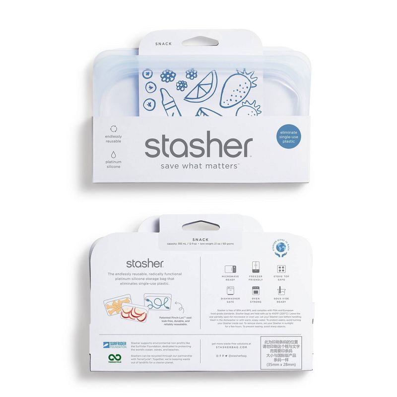 Stasher Reusable Food Storage Snack Bag - Clear, 4 of 8