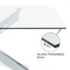 Probe Hues Modern Glass Coffee Table with Tempered Top and Geometric Metal Legs for Living Room - 4 of 4