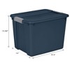 Sterilite 12 Gal Stackable Plastic Storage Tote Container w/ Lid, Blue (4 Pack) - 3 of 4