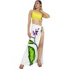 LA LEELA Women's Summer Beach Wrap Bikini Wraps Sarong Swimwear Cover up Skirt Bathing suit Swimsuit Pareo for Women One Size White, Leaf - 3 of 4