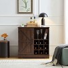 Vynxaria Bar Cabinet with Wine Rack & Barn Door - Buffet Sideboard with Drawer & Adjustable Shelves for Living Room & Dining Room - 2 of 4