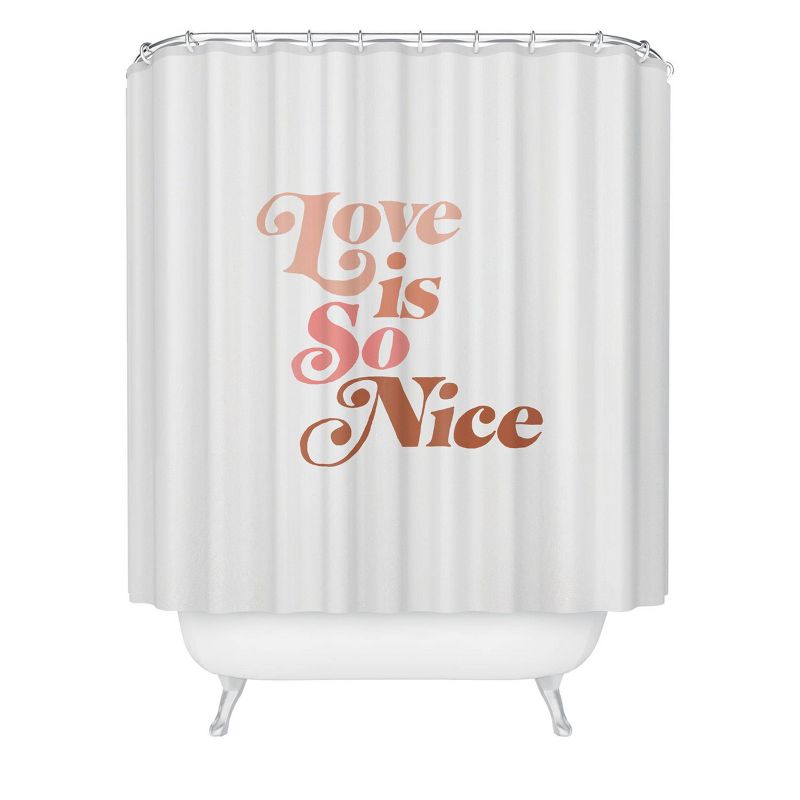 Almost Makes Perfect Love Is So Nice Shower Curtain Orange - Deny Designs, 1 of 4