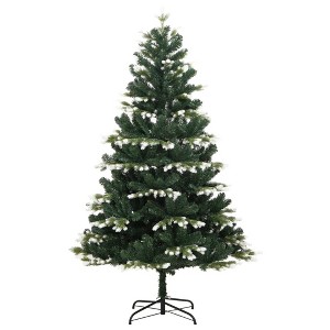 vidaXL Artificial Hinged Christmas Tree with Flocked Snow 82.7" - 1 of 4