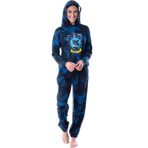 Harry Potter Womens' Hogwarts Houses Tie Dye Cropped Hooded Jogger Set - 1 of 4