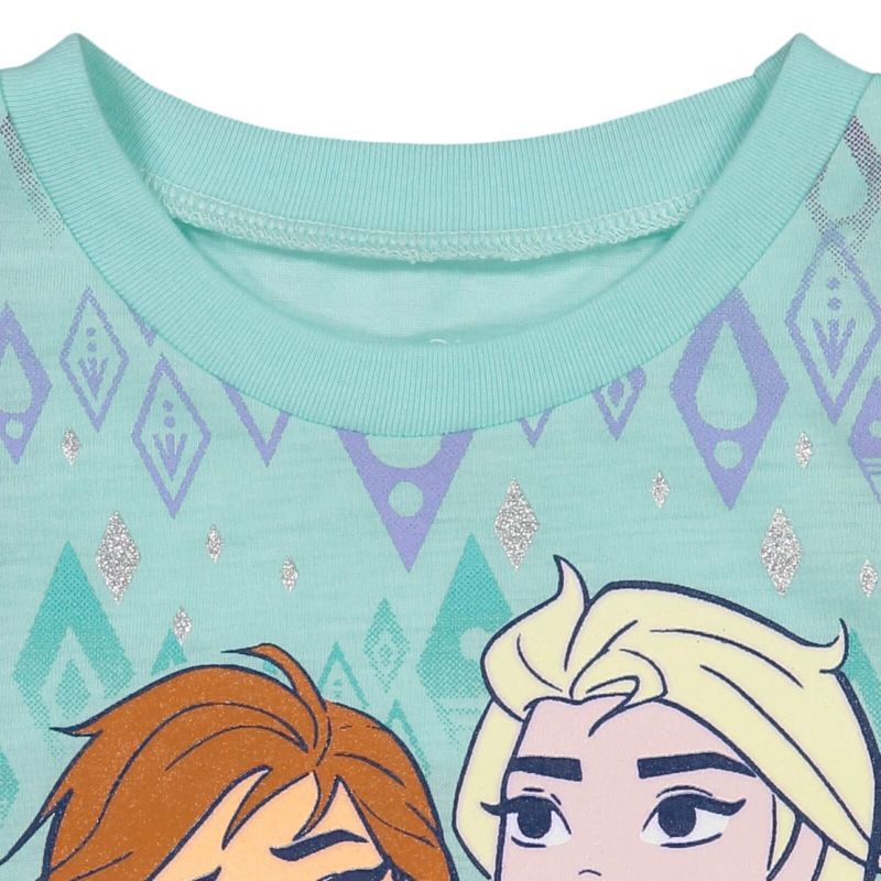 Disney Frozen Princess Anna Elsa Baby Girls T-Shirt and Shorts Outfit Set - Little Kid , 4 of 9