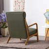 Bestier Mid-Century Accent Chair Set of 2 with Wood Frame, PU Leather Living Room Chair with Pillow & Waist Cushion, Reading Armchair for Bedroom - 4 of 4