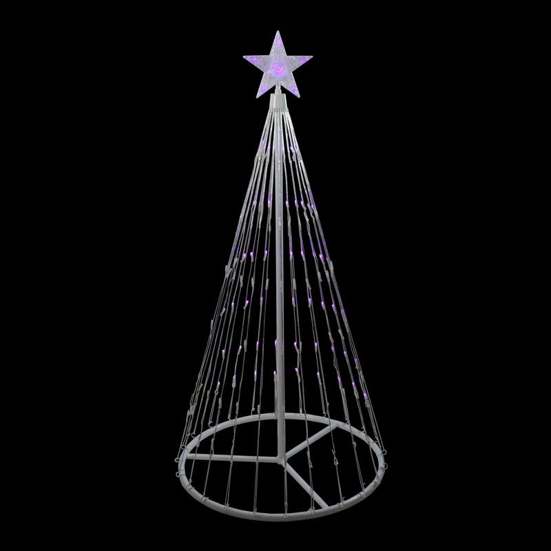 Northlight 4' Purple LED Lighted Show Cone Christmas Tree Outdoor Decor, 3 of 4