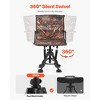 VEVOR Hunting Chair, 360° Silent Swivel, Foldable Portable Blind Chair, Heavy-Duty Steel Frame Ground Stool Seat, with Armrests, Cover, Black - 4 of 4