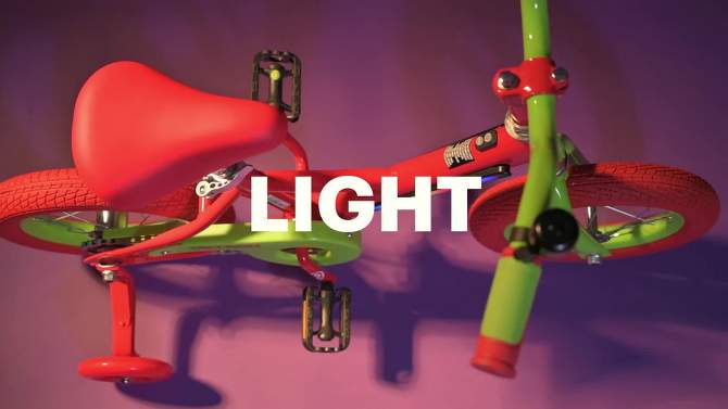 Jetson Light Rider 12&#34; Kids&#39; Light Up Bike - Red/Lime, 2 of 12, play video