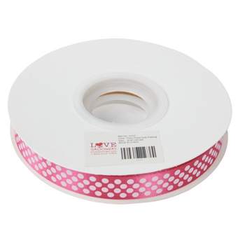 Groomer Essentials Pink Satin Ribbon with Polka Dots