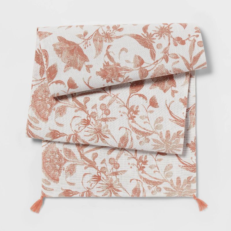 Cotton Floral Table Runner Pink - Threshold™, 1 of 6