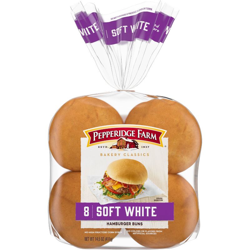 Pepperidge Farm Bakery Classics Soft White Hamburger Buns - 15oz/8ct, 1 of 8