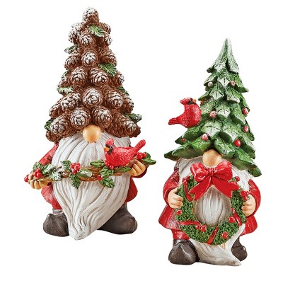 Collections Etc Holiday Tree Gnomes Decoration - Set Of 2 : Target