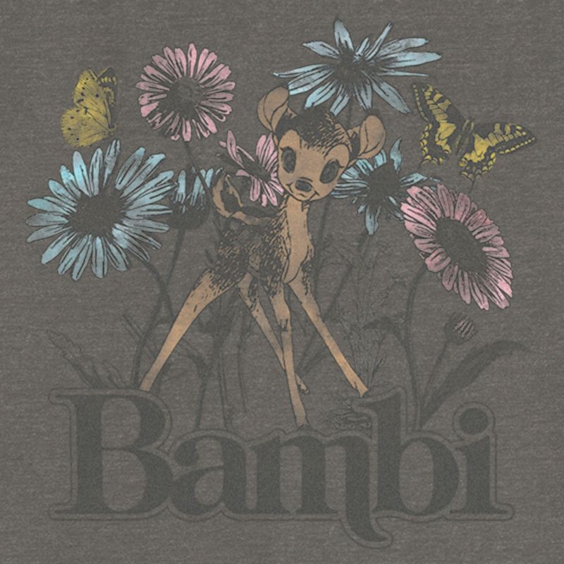 Juniors Womens Bambi Floral Sketch Sweatshirt, 2 of 5
