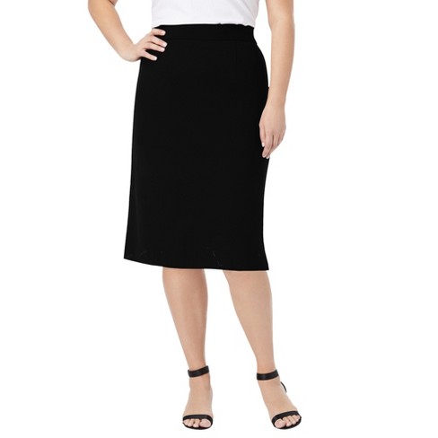 Jessica London Women s Plus Size Tummy Control Bi Stretch Pencil Skirt 12 W Black