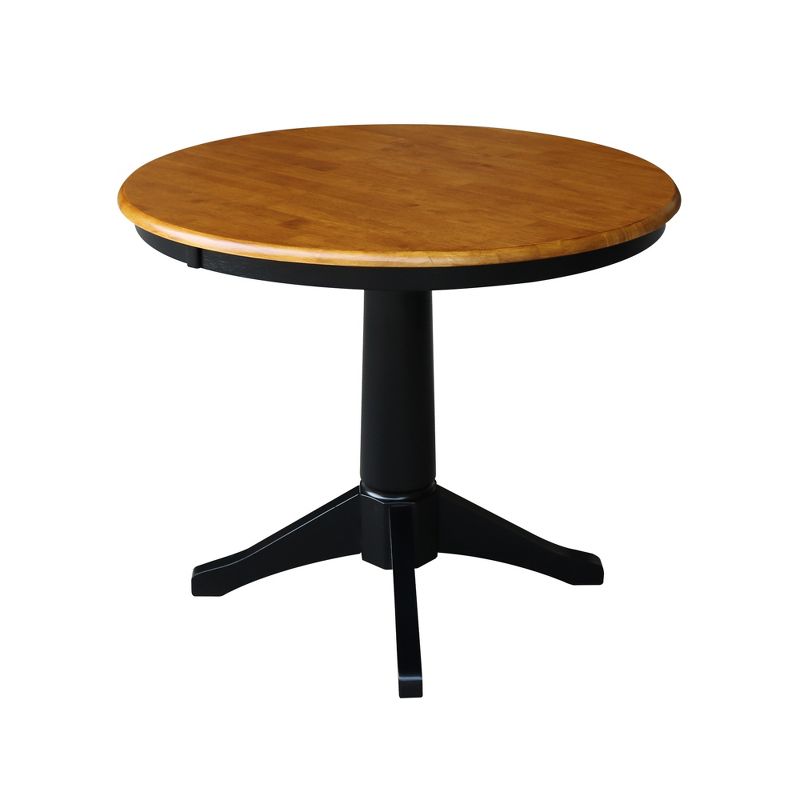 36" Mark Round Top Pedestal Table Black/Cherry - International Concepts, 3 of 8