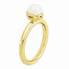 Black Bow Jewelry FW Cultured Pearl & 14k Yellow Gold Plated Sterling Silver Stack Ring - 3 of 4