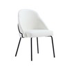 Sapphtopaz Modern Dining Chair with Curved Barrel Backrest PU Upholstered Living Room Chairs with Steel Legs Kitchen Chair for Dining Room - 3 of 4