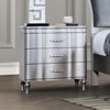 Gulches Glam Modern 1pc Nightstand Solid Wood with Turned Legs, Curved Front Panels & Crystal-like Acrylic Handles - 2 of 4