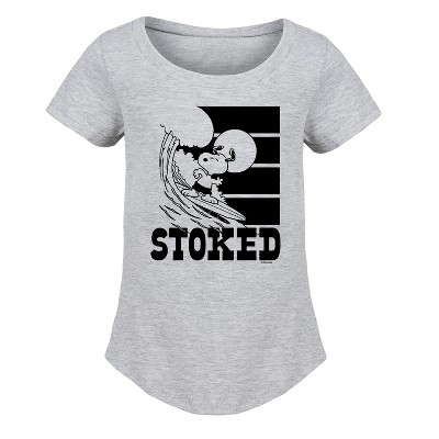 Girls' - Peanuts - Stoked Fitted Short Sleeve Graphic T-Shirt