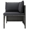 vidaXL Sectional Corner Sofa with Cushions Gray Poly Rattan - 2 of 4
