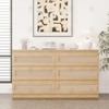 6-Drawer Rattan Dresser for Bedroom, Double Wood Chest of Drawers for Closet, Nightstand, TV Stand - 3 of 4
