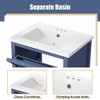 Okak 24" Modern Bathroom Vanity with Undermount Sink Multi-function Bathroom Cabinet with 2 Drawers & Open Shelf for Small Apartment, Blue - 4 of 4