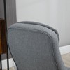 High Back Home Office Chair Executive Computer Chair with Adjustable Height, Upholstered Thick Padding Headrest and Armrest - Grey - 3 of 4