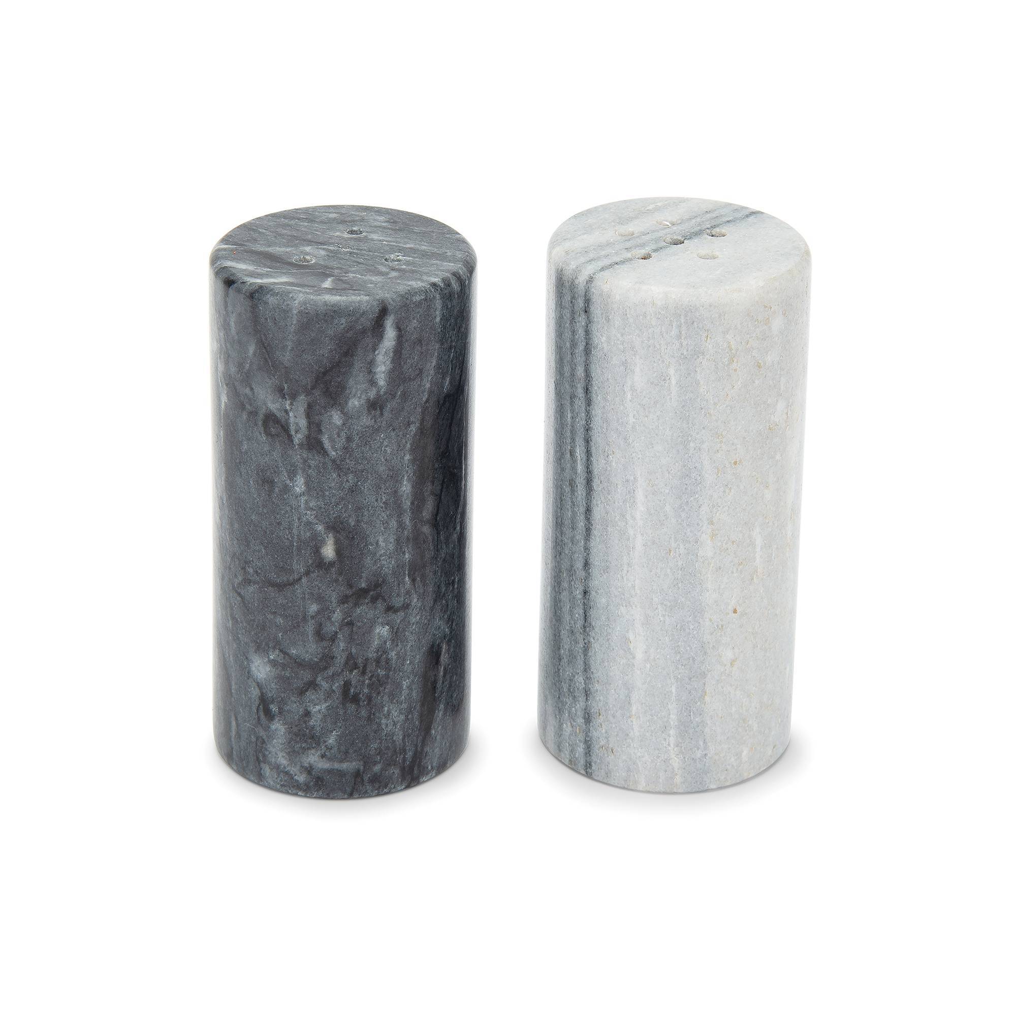 2pc Marble Salt and Pepper Shaker Set - Fox Run: Hand Wash, Spot Clean, Black & White, Tableware, 2 Pieces