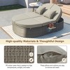 Outdoor Patio Rattan Round Daybed Sunbed with Adjustable Backrests and Foldable Cup Trays - 2 of 4