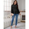 INSPIRE CHIC Women's Nursing Top Ruffle Pleated Long Sleeve Tunic Rayon Postpartum Breastfeeding Shirt Pregnancy Clothes - 3 of 4