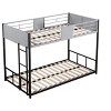 TiramisuBest Black Twin over Twin Metal Bunk Bed - Ideal for Kids and Adults, Low-Profile Design with Ladder and Guardrails for Climbing - 3 of 4