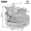 Corduroy Swivel Barrel Chair with Deep Dual-Layer Cushion,Swivel Round Chair with 3 Pillows,Swivel Accent Chair for Living Room or Office-Koiai - 3 of 4