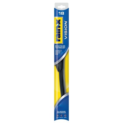 Rain-X 18" Vision Wiper Blade: Black Windshield Wipers, 1 Year Warranty, Plastic/Rubber/Metal, 18" Blade