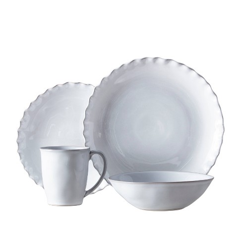 Corelle 18pc Vitrelle Embossed Bella Faenza Dinnerware Set White : Target