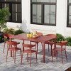 WestinTrends Playa 7-Piece Outdoor Metal Rectangle Patio Dining Table Set With Stackable Plastic Dining Chairs For 6 - 2 of 4