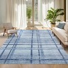 Washable Modern Geometric Rug Non Slip Low Pile Rug Soft Contemporary Throw Floor Cover Foldable Indoor Carpet for Living Room Bedroom Playroom - 3 of 4