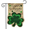 Briarwood Lane Happy St. Patrick's Day Shamrock Burlap Garden Flag 18" x 12.5" - 2 of 4