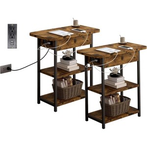 Rattan Nightstand – Boho Accent Table with Rattan Drawers & Metal Legs - 1 of 4