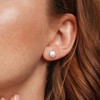 EVERLY JEWELRY | Sterling Silver 8 - 8.5 MM Freshwater Pearl and Diamond Accent Swirl Stud Earrings– Multiple Pearl Color Options - 4 of 4