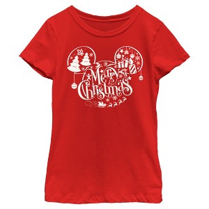 Girl's Disney Mickey and Friends Mousey Christmas T-Shirt - 1 of 4