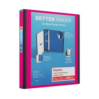 Qilery 4 Pcs Pink Binder, 3 Ring Binder 1 Inch Glitter Pink Binder Round  Ring Binder with 100 Sheet Protectors 8 Pink Ballpoint Pen and 4 Pack Index