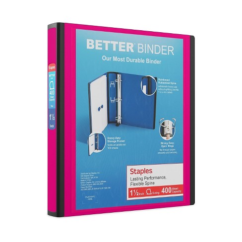 Staples 1.5 3-Ring Better Binder Pink (13569-CC) 651746