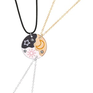 Bff Necklace for 3 Trio Sun Moon Star Friendship Puzzle Matching Necklaces for Best Friends 3 Sisters Forever Jewelry Gifts - 1 of 4
