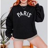 Simply Sage Market Women's Graphic Sweatshirt Embroidered Paris Arched - M - Midnight - image 2 of 3