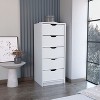 42"H 5-Drawer Slim Storage Dresser Chest of Drawers White Bedroom Cabinet - 2 of 4